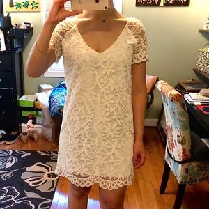 BB Dakota White Lace Detailed Mini Dress